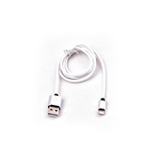 USB кабель Qumo Apple 8-pin 1м (MFI) тканевая оплётка Grey фото