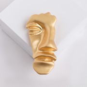 Брошь-подвеска 'Лица', облик, цвет матовое золото фото