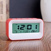Часы электронные 'Крета' с будильником, с термометром и календарём, 11х6х4,5 см, микс