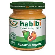 Habibi Пюре Яблоко и персик с сахаром с 5 месяцев