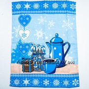 Полотенце кухонное, новогоднее 45*60, в индивидуальной упаковке, Рождественский гостинец на синем (1 ... фото