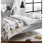 Детское постельное белье в кроватку с вышивкой с пледом-пике Tivolyo Home PIRATES хлопковый сатин делюкс