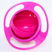 Детская миска «Тарелка-неваляшка с крышкой», цвет розовый фото