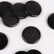 Набор пуговиц, 4 прокола, d 20 мм, 12 шт, цвет чёрный фото