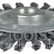 Щетка Stayer дисковая для УШМ, сплет в пучки стальн зак провол 0,5мм, 100мм/М14 Код:35192-100 фото