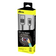 Кабель RITMIX RCC-311 MicroUSB-USB Black фото