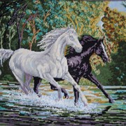 Картина Лошади на воде