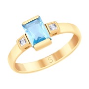 Золотое кольцо с топазами и фианитами SOKOLOV 715210* фото