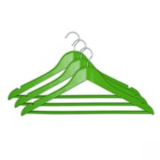 Вешалка одежная, ТМ МД, с нарезами, 44,5 х 23,0 х 1,2 см (3 шт.), зеленые Артикул RE05163G/3 фото