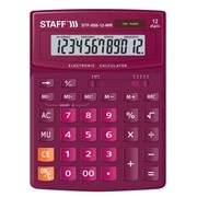 Калькулятор настольный STAFF STF-888-12-WR (200х150 мм) 12 разрядов, двойное питание, БОРДОВЫЙ, 250454 фото