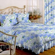 Комплект постельного белья Бязь полуторный Кантри голубая фотография