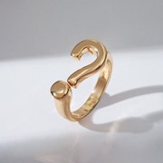 Кольцо 'Знак вопроса', цвет золото, безразмерное фотография