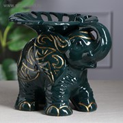 Конфетница “Слон“ зелёная, микс фото