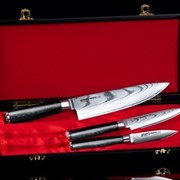 Набор из 3 кухонных ножей Samura Damascus “Поварская тройка“ фото