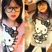 Одежда детская Children&#39-s clothing Hello kitty cat printed styles long sleeves T-shirt pattern fleeces 2 colors free shipping, код 1104807242 фото