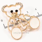 Брошь ''Мишка'' со стразами, (4 см) 222149(2) фото