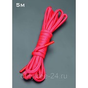 Красная шелковистая веревка для связывания - 5 м. фотография