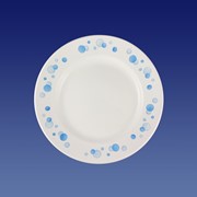 Тарелки из фарфора - Фаянсовая продукция - Тарелка мелкая, фаянсовая “Синий горох“ - 175 мм, гр. 6 фотография