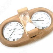 Термометр для бани и сауны Банные штучки с гигрометром и песочными часами фотография