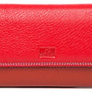Рыже-красный женский кошелек из натуральной кожи фото