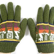 Перчатки из шерсти альпаки, зеленые