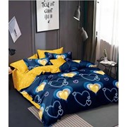 Постельное белье сине-желтые сердца 1,5 спальное фото