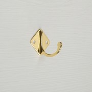 Крючок мебельный KM1001GP, однорожковый, цвет золото (комплект из 20 шт.) фото