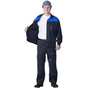Костюм Труд : куртка длин., брюки темно-синий с васильковым