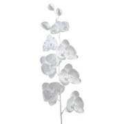 Декор Орхидея из шелка белая с блеском 78см фото