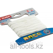 Шнур Зубр полиамидный, с сердечником, белый, d 4, 20м Код:50310-04-020 фото