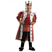 Детский карнавальный костюм Король бархат, парча, размер 32, рост 122 см фото