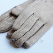 Женские перчатки из стрейча “Лидия“ БЕЖЕВЫЕ БОЛЬШИЕ фото