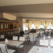 Потолок тканевый для летнего кафе и ресторана фото