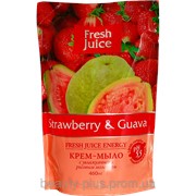 Fresh Juice Крем-мыло дой-пак с рисовым молочком Strawberry & Guava, 460 мл