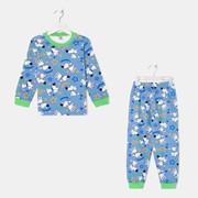 Пижама для мальчика, цвет голубой/собачки, рост 134 см