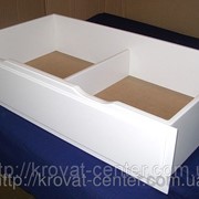 Белый ящик деревянный для игрушек (на колесиках), массив - сосна, ольха.