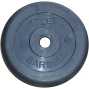 Диск Barbell Atlet обрезиненный черный d-31mm 5кг