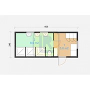 Модульный дом Проект №4 с душевой и комнатой для переодевания (13 м2)