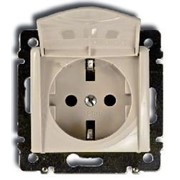 Valena Розетка 2К+З с крышкой (Слоновая кость) фото