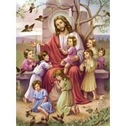 Изделия из бисера художественные. Ісус благословляє дітей. фото