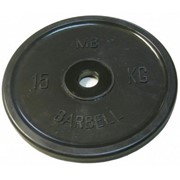 Диск обрезиненный черный Евро-классик Barbell 15кг фото
