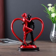 Сувенир полистоун “Страстное танго у сердца“ красно-чёрный 21х19х8 см фотография