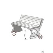 Скамейка бетонная звезда со спинкой фото