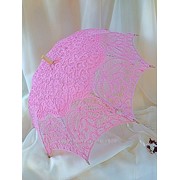 Зонтик от солнца х/б № 41, розовый /кружево, бамбук/