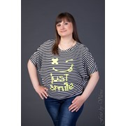Женская футболка больших размеров СМАЙЛ