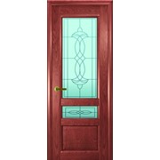 Дверь Валентия-2 Красное дерево остекление Светлое Федерика