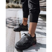 Женские кроссовки на липучке и шнурках Н111 черные