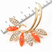 Брошь ''Ветка с листками'' эмалированными и со страз, (4 см) 222151(16) фото