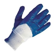 Перчатки нитриловые синие ЛАЙТ неполный облив фото