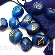 Руны каменные, Голубой Оникс (набор рун 25 шт.) фотография